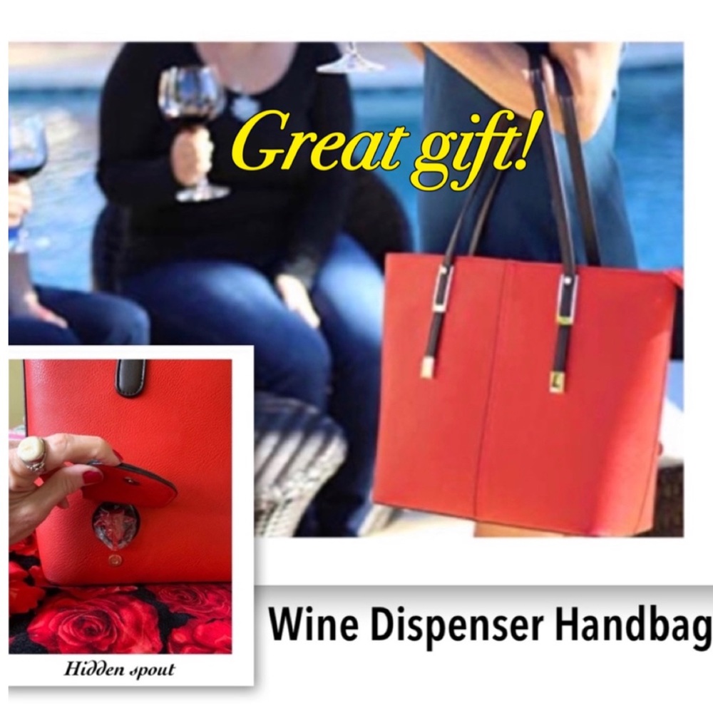 NWT large red Wine Tote Handbag